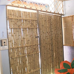 divisória de bambu como parede