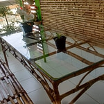 mesa de bambu cana da índia